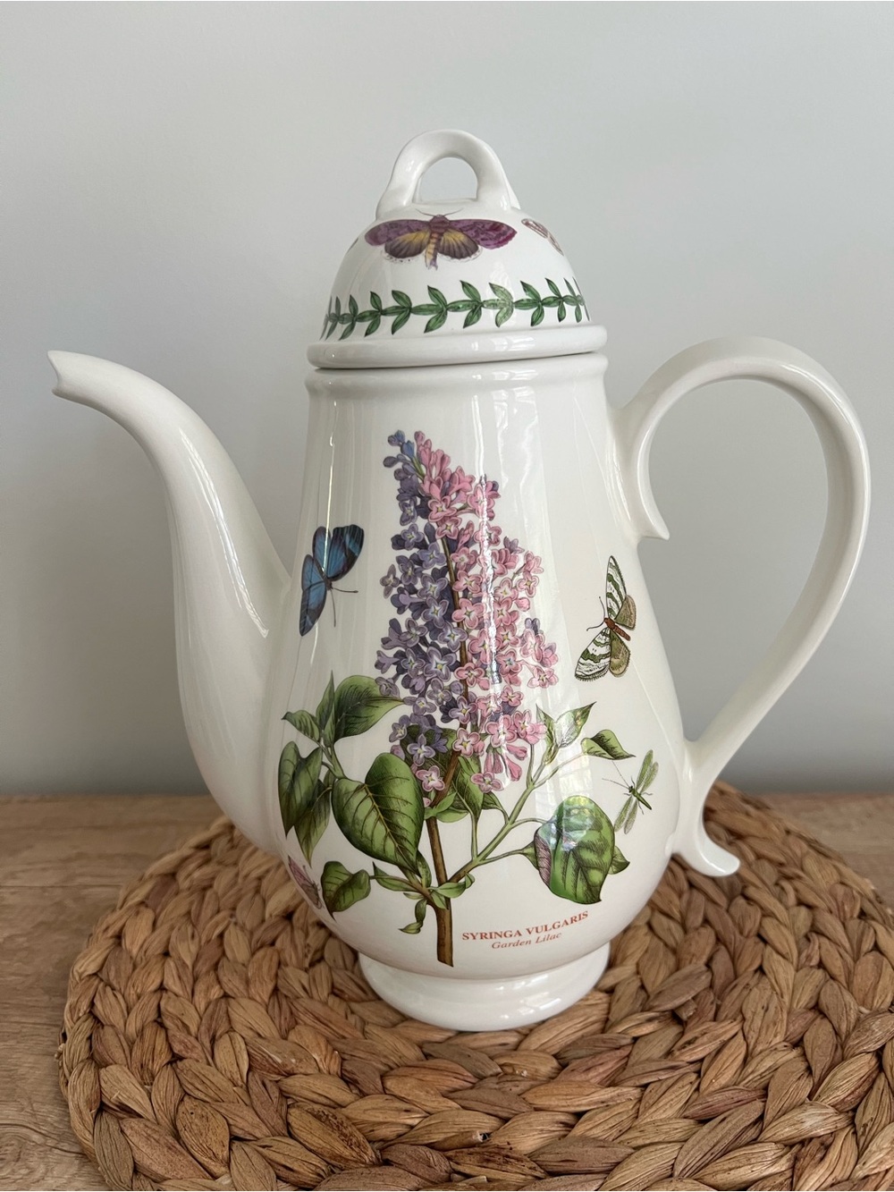 Portmeirion Botanic Garden, Garden Lilac (Syringa Vulgaris) 10" Coffee Pot NWOT
